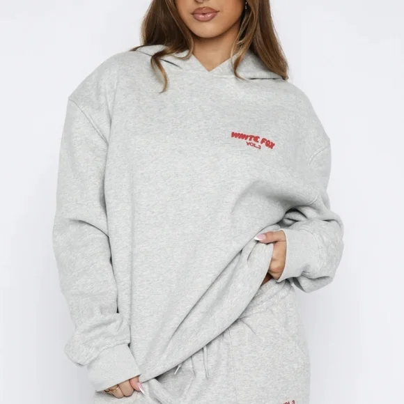 White Fox Offstage Hoodie Alloy Grey Hoodie Sweater Size L/XL - Picture 2 of 8